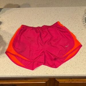 Nike Women's Athletic Shorts in Pink and Orange